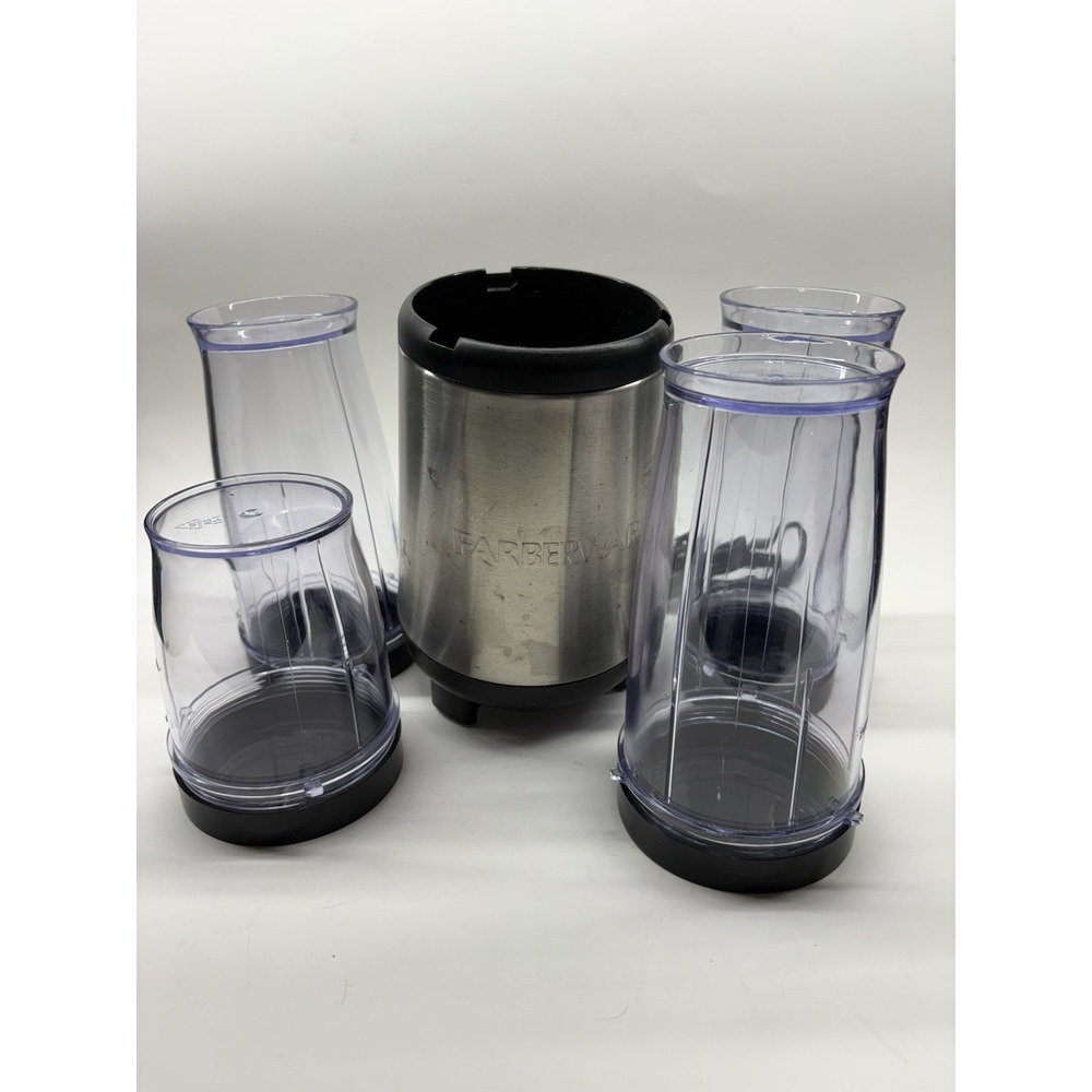 Farberware Blender Set & 4 Cups Lids 104558 120V 60Hz 240W * MISSING BLADE*